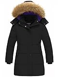 wantdo Girl's Puffer Coat Long Fleece Winter Jacket Waterproof Parka Black 8