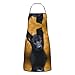 Biedronka nadruk wodoodporne kuchnia dorośli fartuchy z kieszeniami, do gotowania/pracy/czyszczenia, dla mężczyzny i kobiety, Czarny owczarek niemiecki, Rozmiar uniwersalny