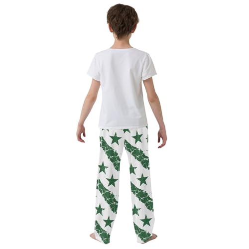 Pajama Pants Green Stars PJ Bottoms Sleepwear Lounge Sleep Pant with Pockets3
