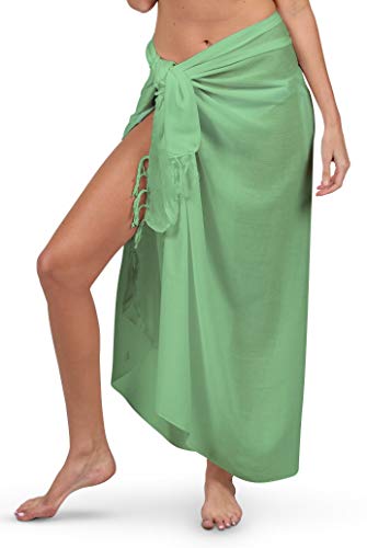 INGEAR Sarong Wraps for Women Bathing Suit Wrap with Coconut Shell Included Sarongs for The Beach (Mint)