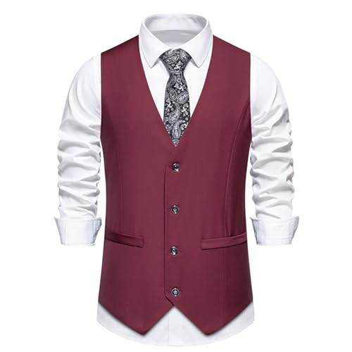 Men's Vest Spring Autumn Wedding V Neck Banquet Party Sleeveless Top