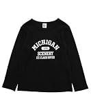 [Bee] ビー プリントTシャツ ガールズ ボーイズ 女の子 男の子 キッズ 春 秋 冬 taa05043 100cm MICHIGAN×ブラック