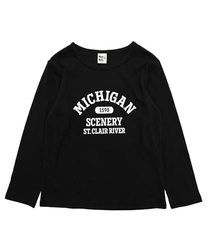[Bee] ビー プリントTシャツ ガールズ ボーイズ 女の子 男の子 キッズ 春 秋 冬 taa05043 140cm MICHIGAN×ブラックの商品画像（Amazon）
