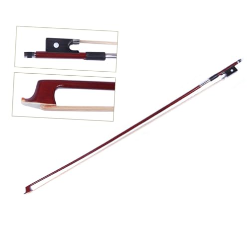 HANABASS Octagonal Brazilwood Violin Bow Lightweight Student Accessory for Balance and Grip for Beginners and Young Musicians Ebony Frog