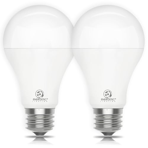 2 Pack 150 Watt Equivalent LED Bulb, Dimmable Super Bright Light Bulb 2600LM, Warm White 3000K, A21 LED Light Bulb, E26 Standard Base, UL Listed, Damp Rated, LED Bulb for Living Room Bedroom Home by E ENERGETIC LIGHTING - Used condition - US$15.83