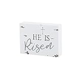 Collins Painting 'He is Risen' Mini Wood Block Christian Easter Sign - Wooden Tabletop Decoration for Spring Home Decor - Jesus is Alive! 3"H x 4"W x 1"D