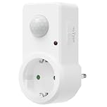 Oktaplex Sia Steckdose mit Bewegungsmelder 120° / 9 Meter Infrarot Bewegungssensor Zwischenstecker Innen PIR-Sensor weiß