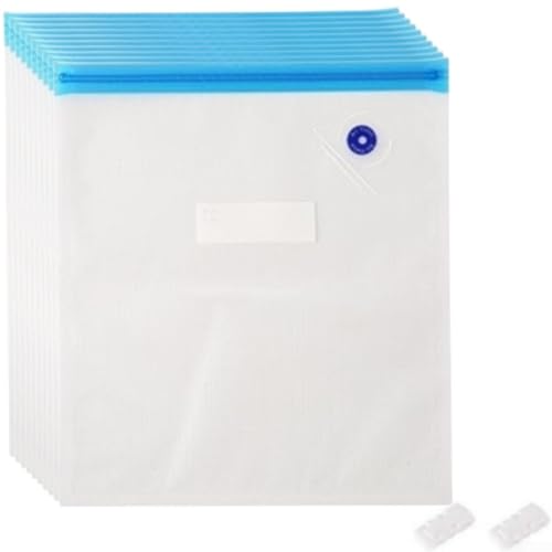 BlesConi Lot de 10 sacs d'emballage sous vide réutilisables avec pompe manuelle pour le stockage des aliments, sacs en PA + PE pour économiser de l'espace compatibles avec la congélation des fruits
