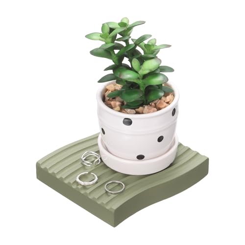 Bandeja decorativa de madera uxcell ondulada para mesa de centro 2
