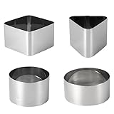 COLLBATH 4er-Set Mousse-Ringe Edelstahl Backformen Für Kekse Und Mousses Kuchenform Mit...
