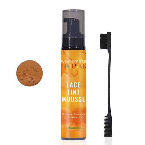 wodemate Lace Tint Mousse, mousse teintante, mousse fondante pour votre perruque en dentelle et tous les types de cheveux (marron clair) (marron clair) Cover