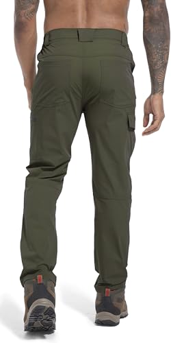 Gartenboker Men'S Lightweight Hiking Cargo Work Pants Quick Dry Water Resistant Fishing Travel Climbing Outdoor Stretch Pants Army Green 32 thumb #2