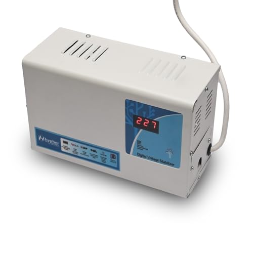 Image of HYPHER 5KVA Voltage Stabilizer for All Inverter and Non Inverter AC Upto 2.0 Ton| 5000 W 160V-280V | Digital Disply | 3 Year Warranty | German Toroidal Coil |Low /High Voltage Cut-Off