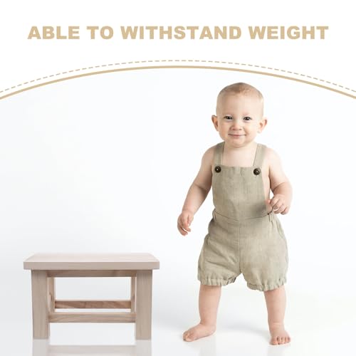 Tabouret en bois massif beige de qualité supérieure avec surface lisse - 8