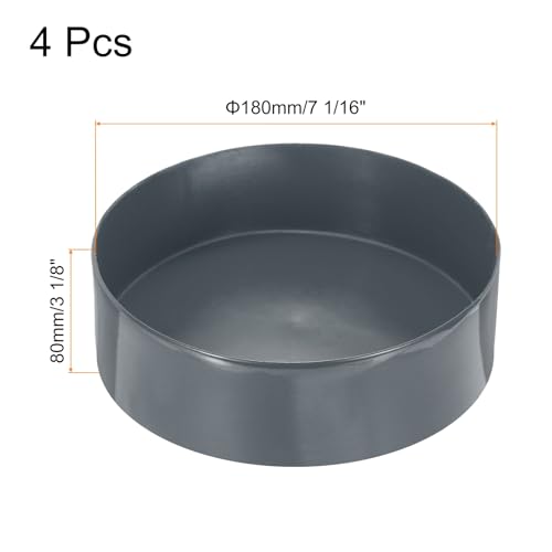 Image of uxcell 4pcs Rubber End Caps 180mm(7 1 /16 Inch) ID x 80mm(3 1 /8 Inch) H Vinyl Round End Cap Cover Screw Thread Protectors Dark Grey