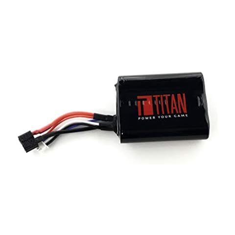 Titan Lithium-Ion Airsoft Battery | 11.1v Battery, 3000mAh 11.1v Brick T-Plug (Deans) | Maximum Capacity & Performance 11.1 Volt Airsoft Gun Battery Cover