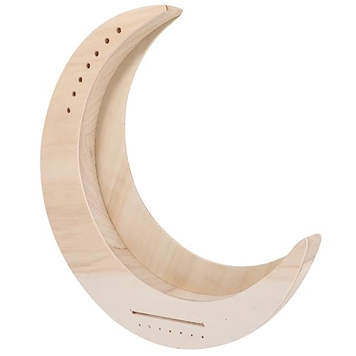 BESPORTBLE 7 String Wood Lyre Harp String Portable Moon Shape Instrument for Beginners Easy to Play String Harp Unfinished Surface for Sweet Sound