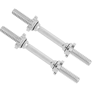 Yes4All Barra per manubri solida e regolabile e barra di collegamento per manubri, 4 maniglie Spinlock con lunghezza 40 cm Ø 3 cm (1,15'), lunghezza 35 cm Ø 2,5 cm (1') - Set di manubri 2,5 cm x 35 cm - Barra manubri Cromo (coppia)