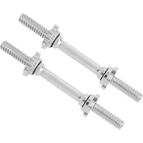 Yes4All Barra per manubri solida e regolabile e barra di collegamento per manubri, 4 maniglie Spinlock con lunghezza 40 cm Ø 3 cm (1,15'), lunghezza 35 cm Ø 2,5 cm (1') - Set di manubri 2,5 cm x 35 cm - Barra manubri Cromo (coppia)