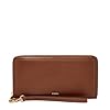 Fossil Women’s Logan Leather RFID-Blocking Zip Around Clutch Wallet with Wristlet Strap for Women