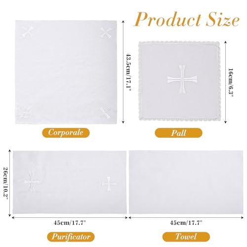 Set de 4 accesorios de altar de lino para iglesias miniatura 2