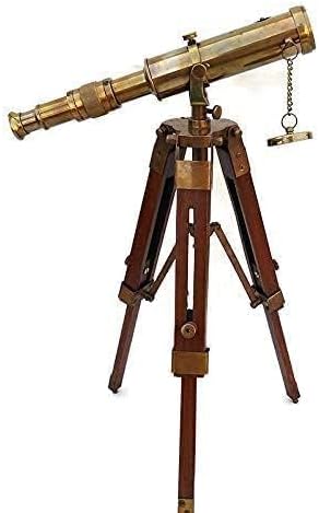 Antique Brass Telescope with Adjustable Tripod Stand, Home Decorative