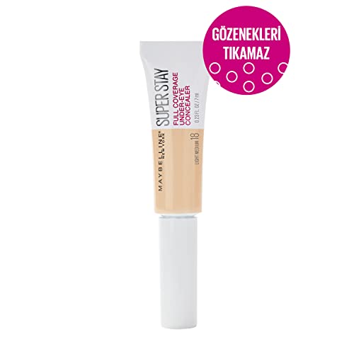 Maybelline New York Super Stay 24H Corrector De Ojeras Alta Cobertura Y Larga Duración Tono 18 Light Medium Color Medio 21 g