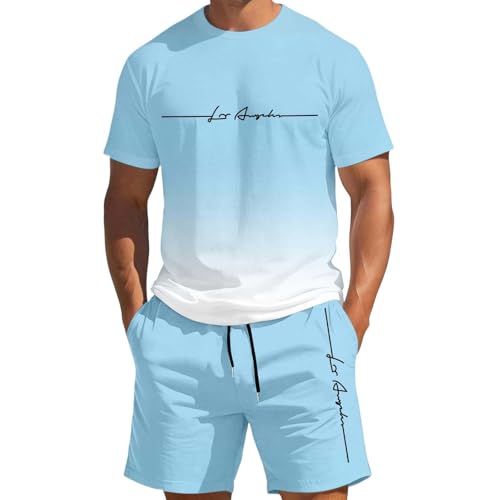 Survêtement homme pour vos journées détente, ensemble short t-shirt respirant dégradé