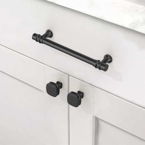Asidrama 10 Pack 5 Inch(128mm) Matte Black Cabinet Pulls Kitchen Cabinet Handles Black Cabinet Drawer Hardware for Cupboard — view 2