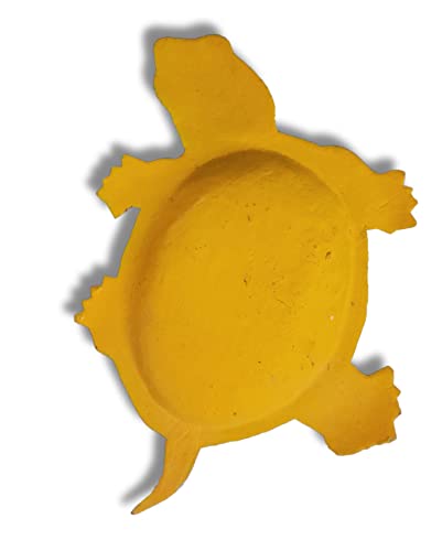 Image of Ashtray Turtle 6 x 4.25 x1 /2 inch Red Green Imported Haiti Crafts Hand Made Jewelry Holder
