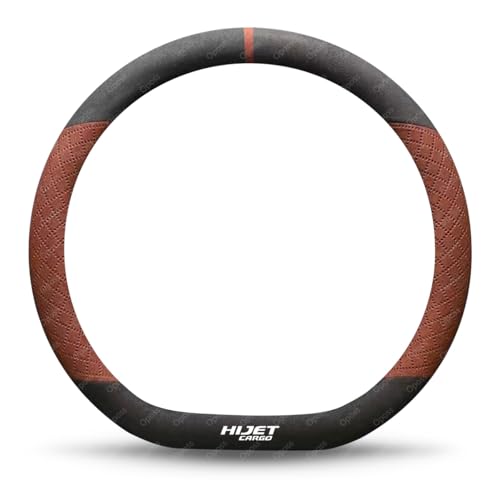 ダイハツ ハイゼットカーゴ 車用ハンドルカバー 車用ステアリングカバー スポーツ ホイールカバー ハイゼットカーゴ S700V S710V 令和3年12月〜現行 専車ロゴ 手触りがよい 滑り止め 超薄型 38CM ハンドル 保護カバー カスタム アクセサリ