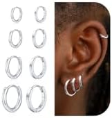 Silver Gold Hoop Earrings for Women Trendy Hypoallergenic Earrings Huggie Cartilage Hoop Earrings Piercing Jewelry for Women