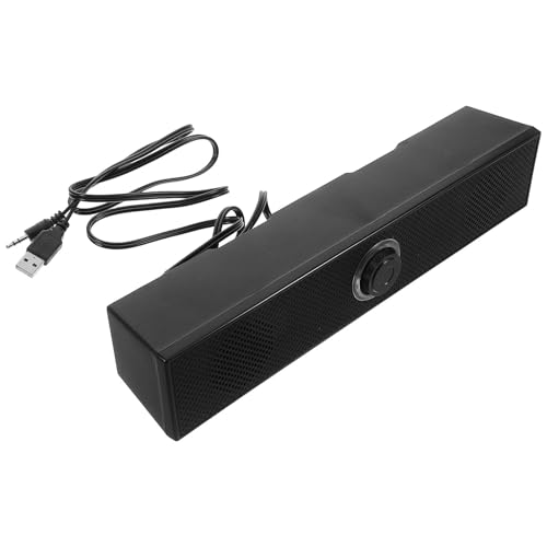 IMIKEYA Barra de Sonido para PC Altavoces para Juegos Diseño Compacto Salida de Alto Volumen Sistema de Altavoces Duales Subwoofer para Ordenador de Escritorio Color Negro
