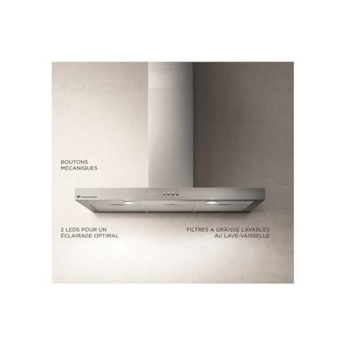 Hotte décorative inox CONTINENTAL EDISON CEHD9058S 90 cm - vue 4
