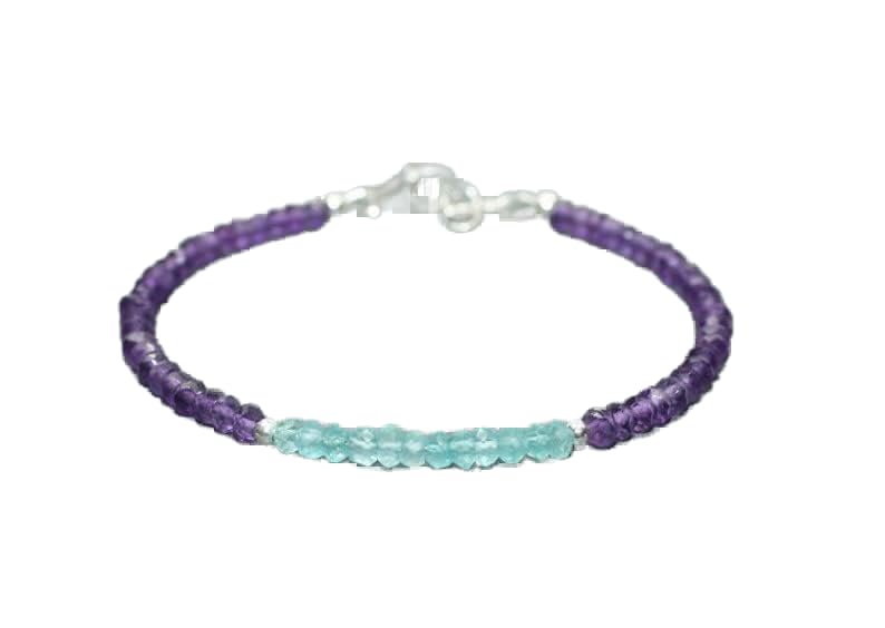 Bracelet améthyste et apatite empilable pour style quotidien