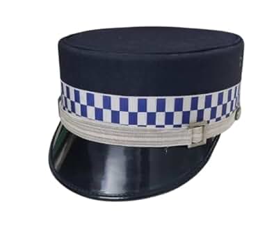 Amazon.com: Police Officer Cap, Navy Blue with Checkered