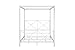 DHP Rosedale Metal Canopy Bed Frame with Four Poster Design and Geometric Accented Headboard and Footboard, Underbed Storage Space, Full, White