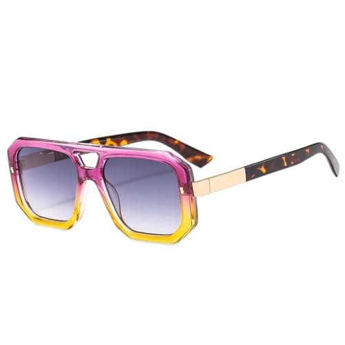 Lunettes de soleil de luxe double pont monture rétro à rivets premium