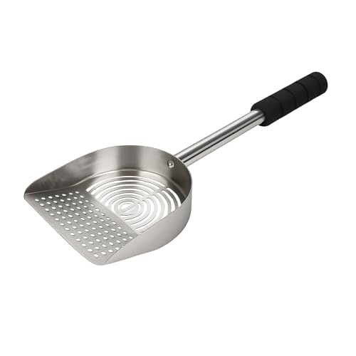 Adjustable Ash Scoop Shovel with Sifter Holes, 16–21 Inch Extendable Handle – Heavy-Duty Metal Coal Shovel for Fireplace, Wood Stove, Fire Pit, and BBQ (1, Round-Hole Sifter) by Loyipu - Used condition - US$9.78