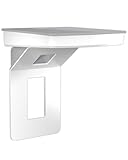 Sanus Made for Google Small Device Outlet Shelf in White & Fog Grey - Holds Small Electronics Up to 8lbs w/Built-in Cord Storage - Includes Both Standard & Decora Outlet Faceplates - Easy DIY Install