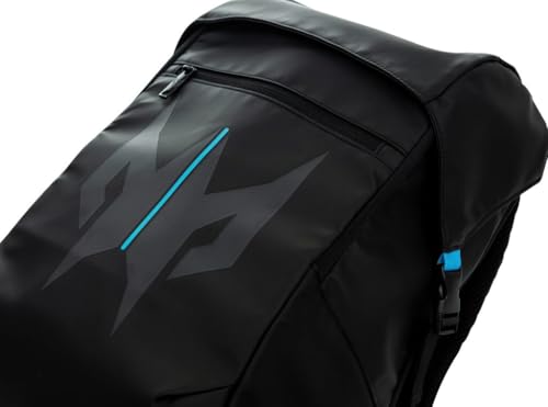 Image of acer Predator Lite Gaming Laptop Backpack - Lightweight 1680D Ballistic Polyester with Water-Resistant Zippers and Ventilated Mesh Back Perfect For Everyday Commuting and Gaming - Fits 15.6 inch Laptops | 1680D ballistic polyester, water resistant zippers, ventilated mesh back, ideal for commuting and gaming, padded straps