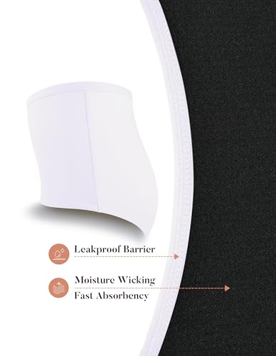 Image of AIRCUTE Washable Urinary Incontinence Protective Underwear for Women Leak Proof Absorbent Reusable Panties 60ML 1 Pack (White, 3X-Large)