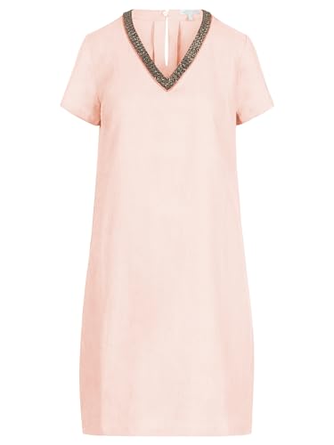 Mint & Mia Women's Etuikleid aus hochwertigem Leinen Material mit Klassisch Stil Casual Dress, Farbe: Rosa, 38