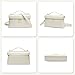 Keyli Women's Crossbody Bag Small Top-Handle Pouch Purse Fashion Designer Shoulder Handbag Trendy Quiet Leather Purse Cream White