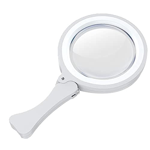 Loupe de lecture 3X 6X pliable avec 17 LED pour malvoyant