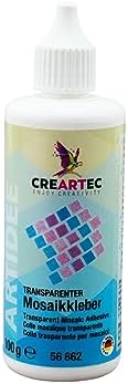 CREARTEC przezroczysty klej mozaikowy  klej do kamieni ozdobnych do niechłonnych podłoży  100 g  Made in Germany
