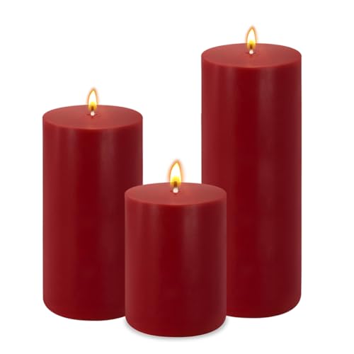 Red Pillar Candles Set