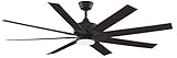 Fanimation F9D7916DZ - 63 inch - Levon Ceiling Fan with Walnut Blades with LED Light Kit and Remote, Dark Bronze