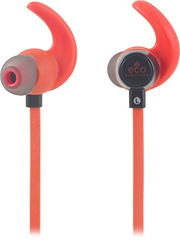 Eco Survivor IPX4 Sweat Resistant Earbuds with Mic, in-Line Controller, Flexible Ear Loops, 3 Silicone Gel Cushions, Premium Sound Quality, Great in-Ear Headphones, Outdoors, 46389
