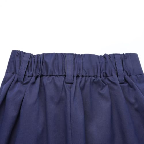 Image of HILEELANG Boys Chino Pants School Dress Pants Straight Leg with Pockets | Cotton Blend Fabric, Elastic Back Waist, Classic Chino Style, Side Pockets, Perfect for School Uniforms and Everyday Wear